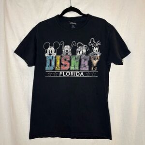 Walt Disney Florida Graphic Print T Shirt Men’s‎ Medium Black Cotton